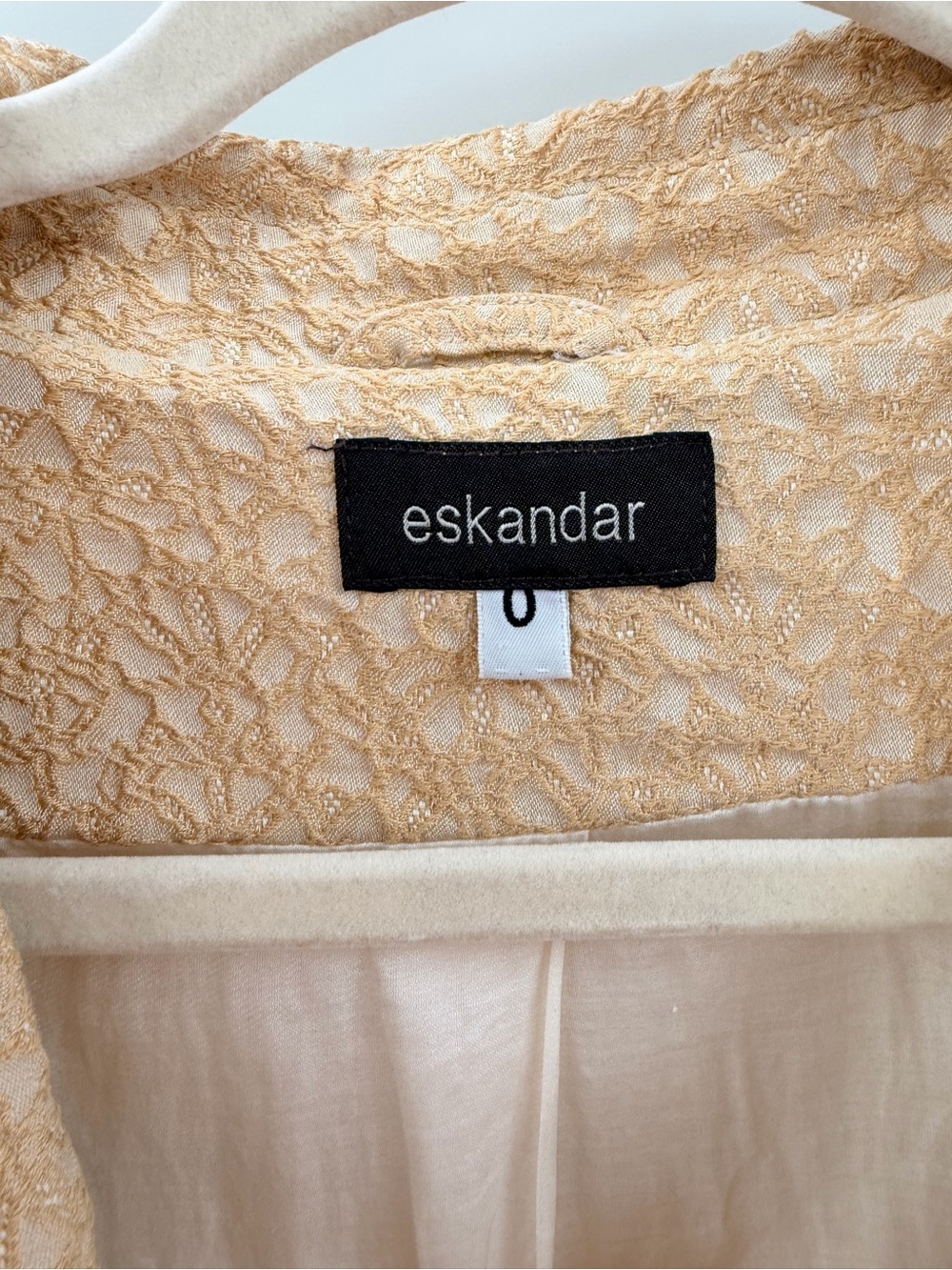 Eskandar Gold Embroidered Quiet Luxury Oversized Lagenlook Jacket 0 Small FLAWS - Picture 2 of 8